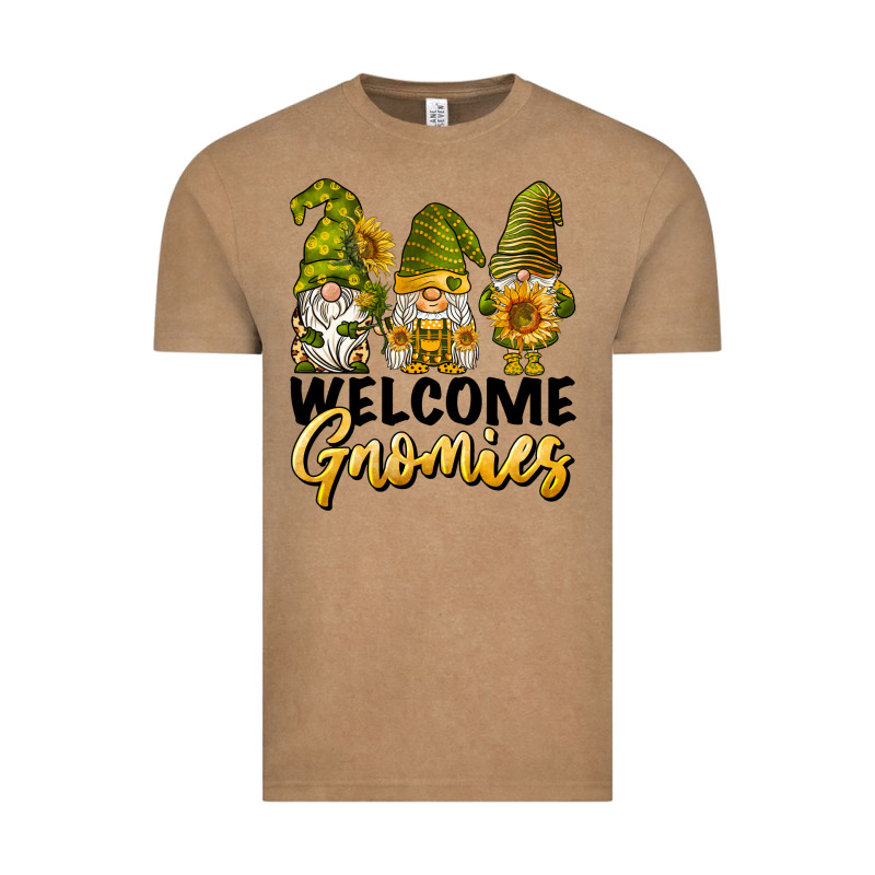 Welcome Gnomies Sunflowers Vintage Tee by BarkalooDesign | Teevron