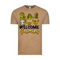 Vintage Coffee welcome gnomies sunflowers Vintage Tee - BarkalooDesign