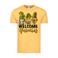 Vintage Mustard welcome gnomies sunflowers Vintage Tee - BarkalooDesign