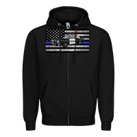 Black thin blue line police car sippy cup Zipper Hoodie - Artiststas