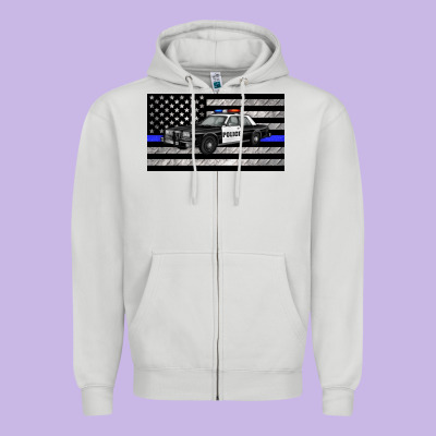 Thin Blue Line Police Car Sippy Cup Zipper Hoodie Designed By Artiststas