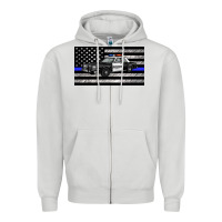 Dove Grey thin blue line police car sippy cup Zipper Hoodie - Artiststas
