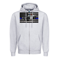 Heather Grey thin blue line police car sippy cup Zipper Hoodie - Artiststas