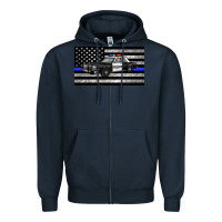 Navy thin blue line police car sippy cup Zipper Hoodie - Artiststas