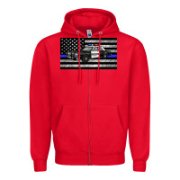 Red thin blue line police car sippy cup Zipper Hoodie - Artiststas