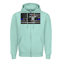 Seafoam thin blue line police car sippy cup Zipper Hoodie - Artiststas