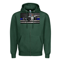 Sports Green thin blue line police car sippy cup Zipper Hoodie - Artiststas