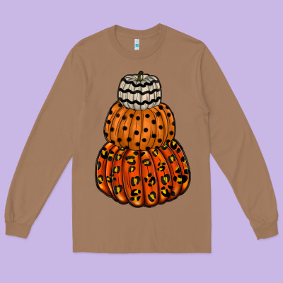 Pumpkin Halloween Long Sleeve Tee Designed By Racoondesign