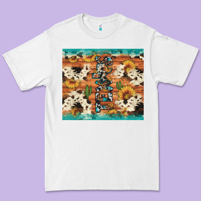 Texas Sunflower Cactus Cowhide Premium Tee Designed By Artiststas