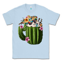 Dusty Blue day of the dead mexican cactus Classic Tee - FaDigitalArtStudio