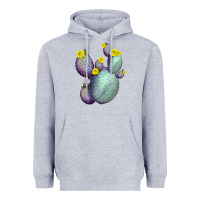 Heather Grey Opunthia Santa Rita Cacti Heavyweight Hoodie - LillyAllenDesigns