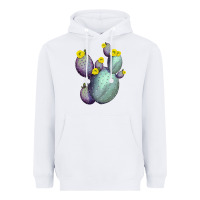 White Opunthia Santa Rita Cacti Heavyweight Hoodie - LillyAllenDesigns