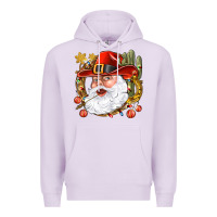 Lilac Cowboy Santa Premium Hoodie - NancyCooperArtShop
