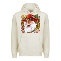 Oatmeal Heather Cowboy Santa Premium Hoodie - NancyCooperArtShop