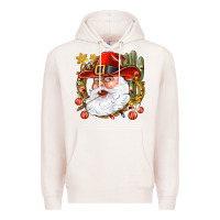 Pale Pink Cowboy Santa Premium Hoodie - NancyCooperArtShop