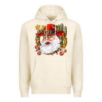 Tofu Cowboy Santa Premium Hoodie - NancyCooperArtShop