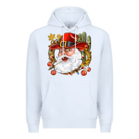 White Cowboy Santa Premium Hoodie - NancyCooperArtShop