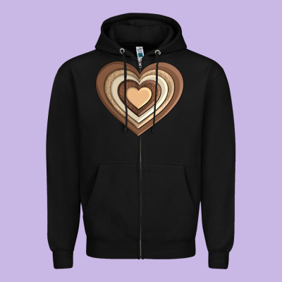 Melanin Heart Zipper Hoodie Designed By Adodesignshop