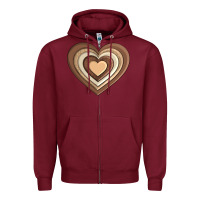 Burgundy melanin heart Zipper Hoodie - AdoDesignShop