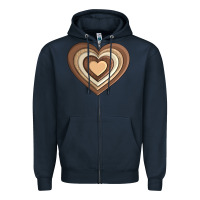 Navy melanin heart Zipper Hoodie - AdoDesignShop