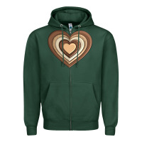 Sports Green melanin heart Zipper Hoodie - AdoDesignShop