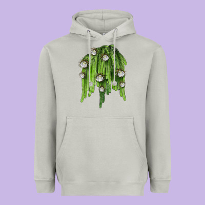 Selenicereus Cactus Heavyweight Hoodie Designed By Lillyallendesigns