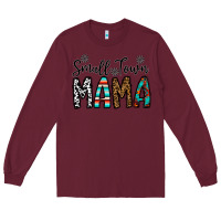 Burgundy small town mama Long Sleeve Tee - CowhideDigitalArt