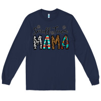 Navy small town mama Long Sleeve Tee - CowhideDigitalArt