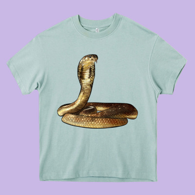 King Cobra Snake Heavy Core Tee Designed By Lillyallendesigns