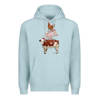 Blue Mist Merry Christmas Farm Animals Premium Hoodie - MaliasSmallBusiness