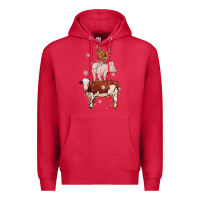 Cardinal Merry Christmas Farm Animals Premium Hoodie - MaliasSmallBusiness