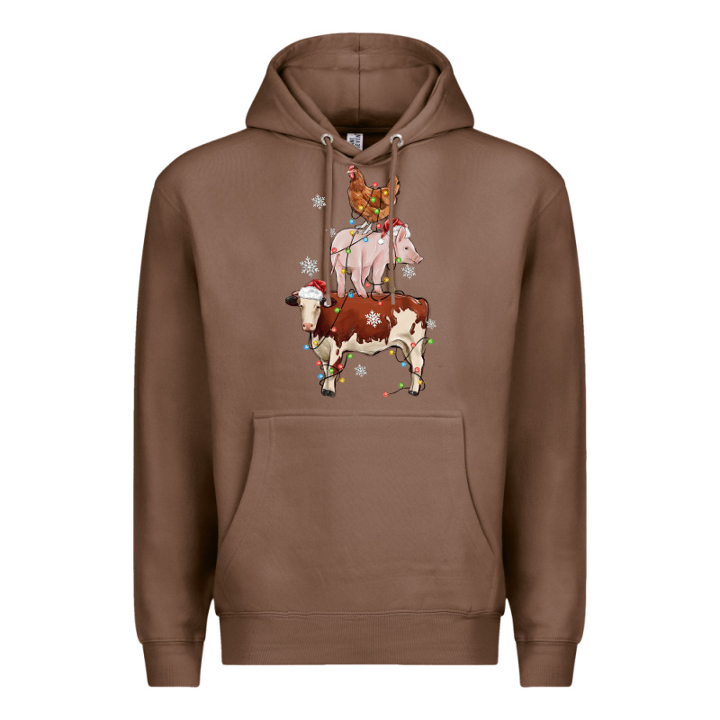 Merry Christmas Farm Animals Premium Hoodie by MaliasSmallBusiness | Teevron