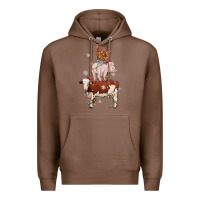 Chestnut Merry Christmas Farm Animals Premium Hoodie - MaliasSmallBusiness
