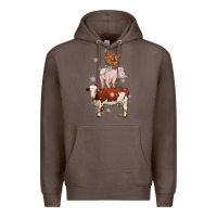 Coffee Merry Christmas Farm Animals Premium Hoodie - MaliasSmallBusiness