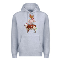 Heather Grey Merry Christmas Farm Animals Premium Hoodie - MaliasSmallBusiness