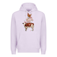 Lilac Merry Christmas Farm Animals Premium Hoodie - MaliasSmallBusiness