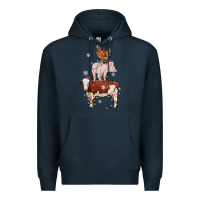 Navy Merry Christmas Farm Animals Premium Hoodie - MaliasSmallBusiness