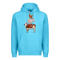 Ocean Blue Merry Christmas Farm Animals Premium Hoodie - MaliasSmallBusiness
