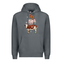 Rock Merry Christmas Farm Animals Premium Hoodie - MaliasSmallBusiness