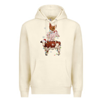 Sandshell Merry Christmas Farm Animals Premium Hoodie - MaliasSmallBusiness