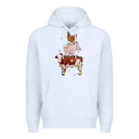 White Merry Christmas Farm Animals Premium Hoodie - MaliasSmallBusiness