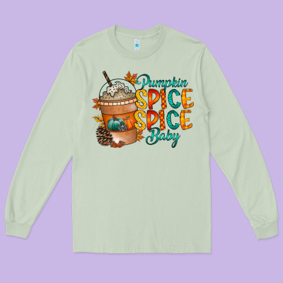Pumpkin Spice Baby Long Sleeve Tee Designed By Racoondesign