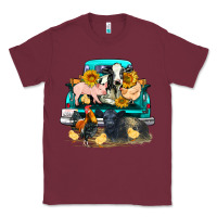 Burgundy farm truck farm animals Classic Tee - FaDigitalArtStudio