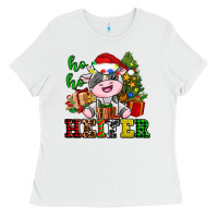White ho ho heifer little cute christmas cow Ladies Tee - AdoDesignShop
