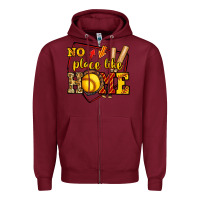 Burgundy no place like home softball Zipper Hoodie - Jasminsmagicworld