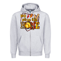 Heather Grey no place like home softball Zipper Hoodie - Jasminsmagicworld
