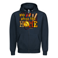 Navy no place like home softball Zipper Hoodie - Jasminsmagicworld