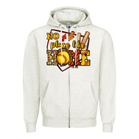 Oatmeal Heather no place like home softball Zipper Hoodie - Jasminsmagicworld