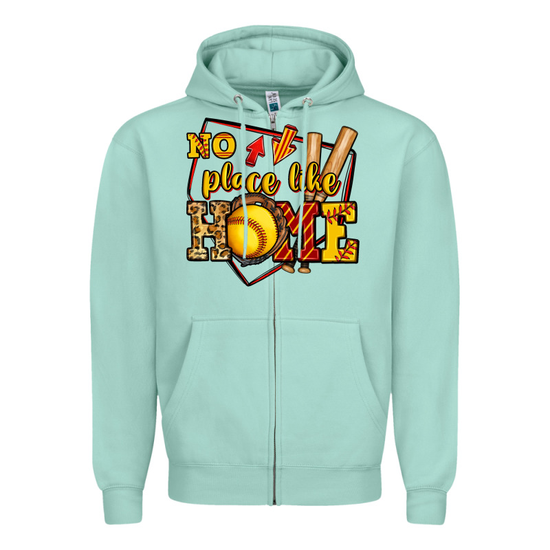 No Place Like Home Softball Zipper Hoodie by Jasminsmagicworld | Teevron