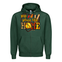 Sports Green no place like home softball Zipper Hoodie - Jasminsmagicworld